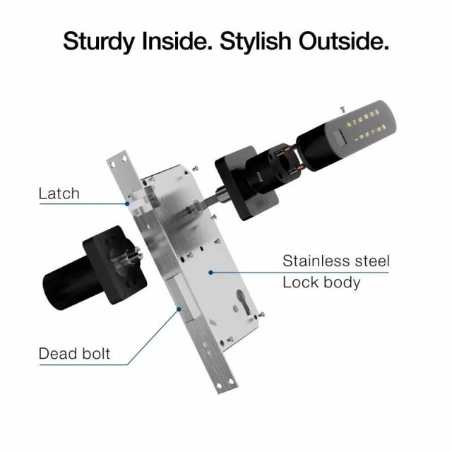 Ozone Smart Bluetooth Internal Lock with Rose Plate for Wooden & Metal Doors - OZ-FDL-22-R LIFE BLACK 3