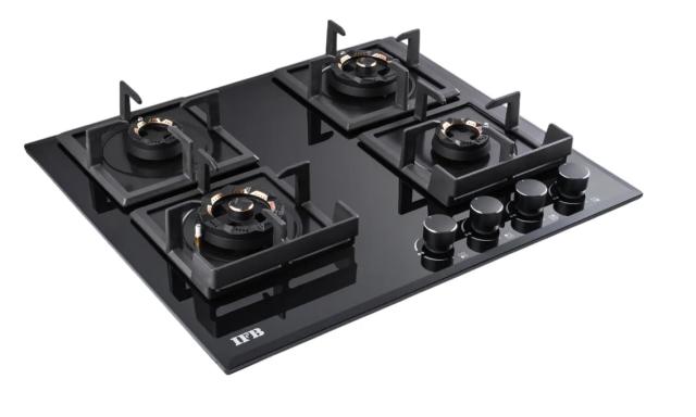 IFB 4 Burners Hybrid Hob With Bevelled Tempered Black Glass