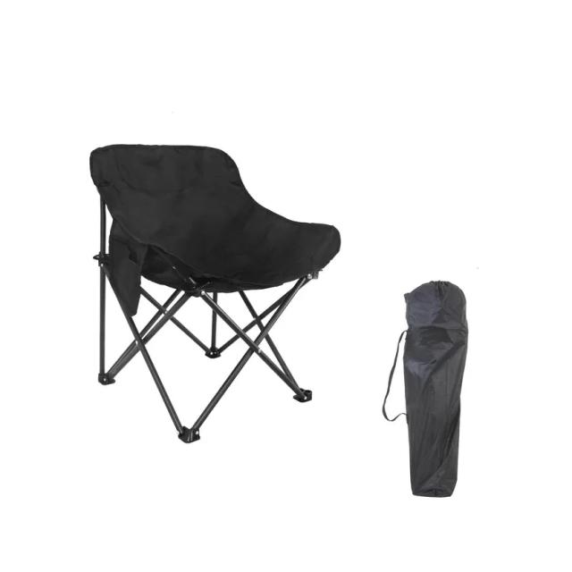 Corvids Foldable Camping Chair with Oxford Fabric | Comfortable & Lightweight Chair for Hiking, Picnic, Garden & Outdoor Use (Black, Medium) 2