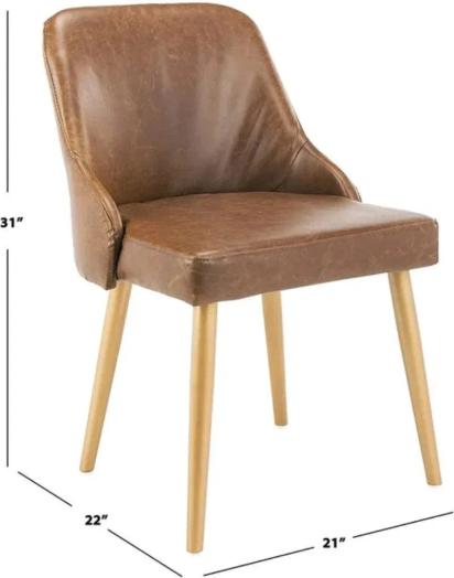 WoodenTwist Mid-Century Slate And Gold Finish Dining Chair (Set Of 2) 7