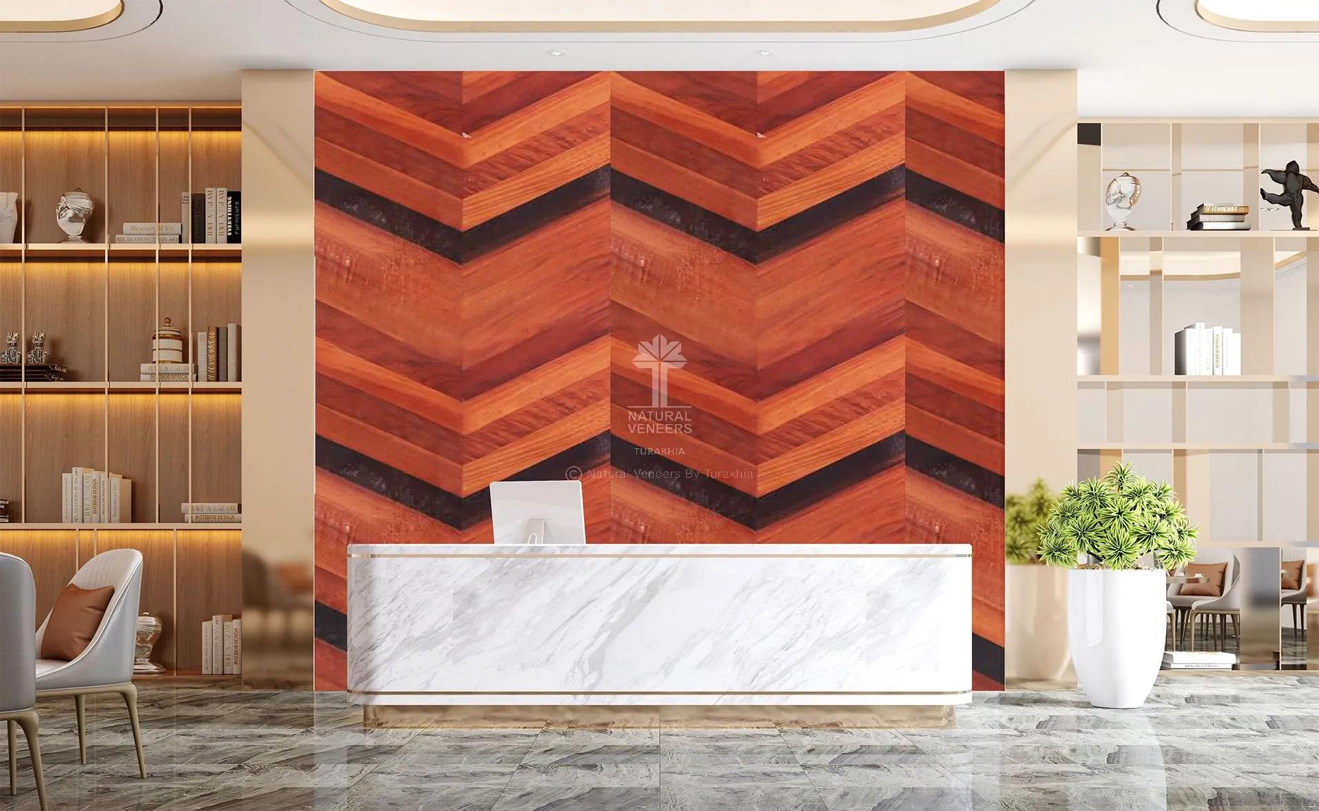 Natural Veneers Chevron Red Cedar - Vertical