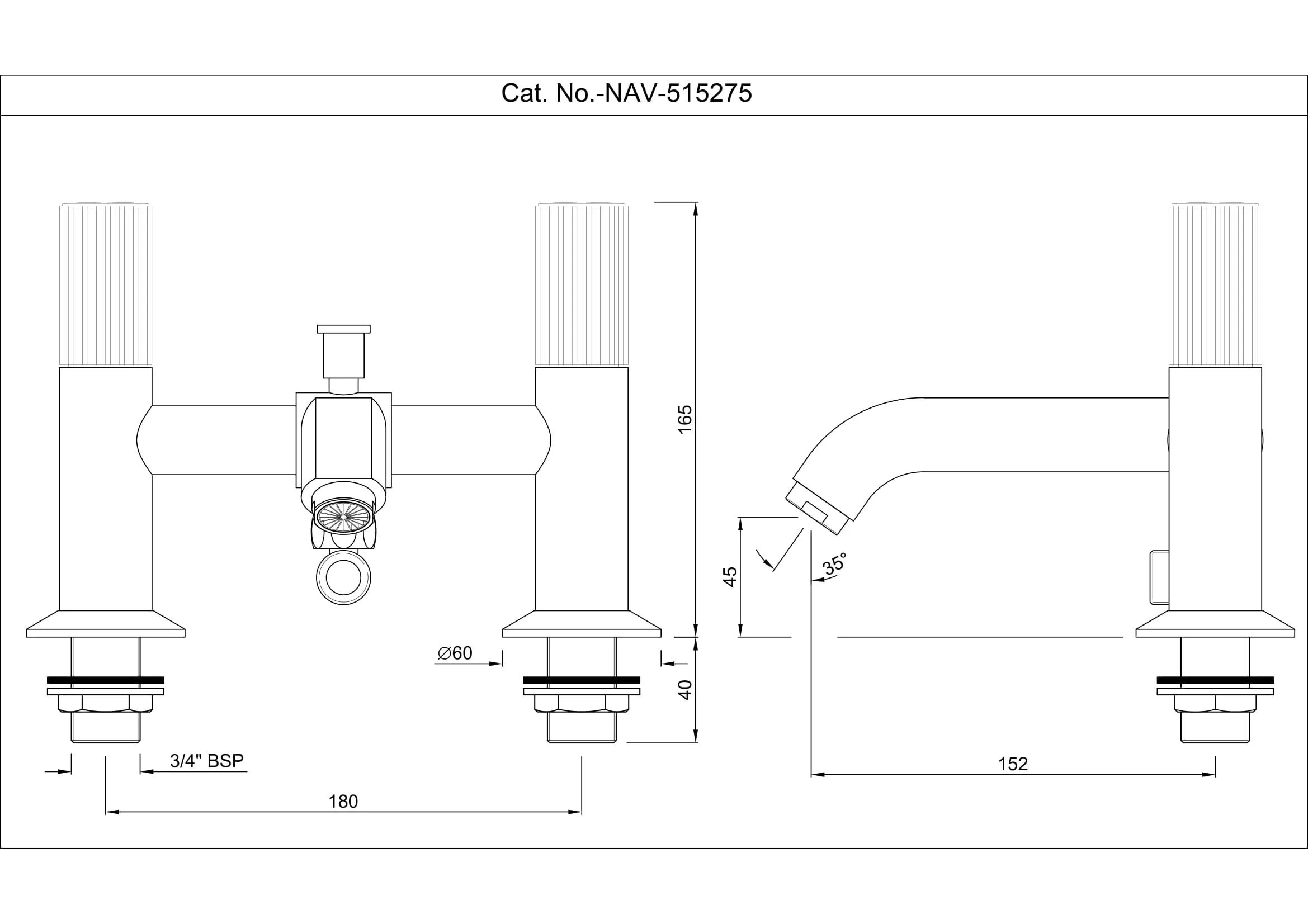 Artize H Type Bath and Shower Mixer - Black Pearl PVD - NAV-BLP-515275 1