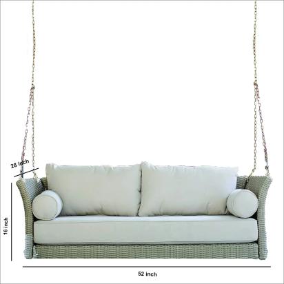 Dreamline Fiorentini Double Seater Hanging Swing Without Stand For Balcony , Garden Swing (Beige) 6