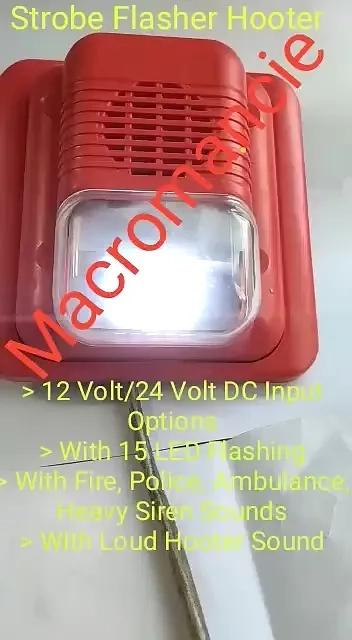 Macromancie Strobe / Flasher Hooter In ABS For Fire Alarm And Security Alarm 12-24 Volt DC video thumbnail
