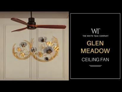 The WhiteTeak Glen Meadow (132 cm Span, Black Metal Body, Mahogany Finish Solid Wood Blades) Ceiling Fan video thumbnail