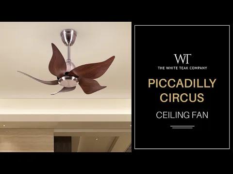 The WhiteTeak Piccadilly Circus (91 cm Span, Chrome Finish Metal Body, Walnut Finish ABS Blades) Ceiling Fan video thumbnail