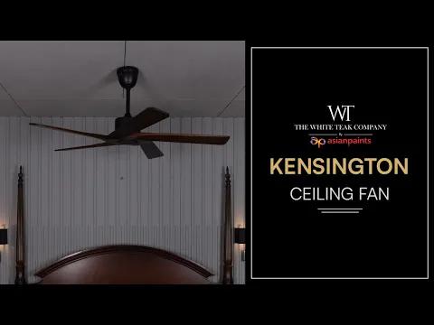The WhiteTeak Kensington (137 cm Span, Black Finish Metal Body, Walnut Finish Solid Wood Blades) Ceiling Fan video thumbnail
