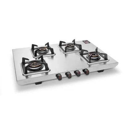 Glen 4 Burner Ultra Tuff Stainless Steel Gas Stove with Multi Ring Forged Brass Burner & Drip trays (CT1054UTDTSS)