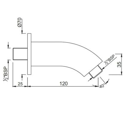 Shower Arm Casted - Stainless Steel - SHA-SSF-487 by Jaquar : Colours available: Silver 1 1