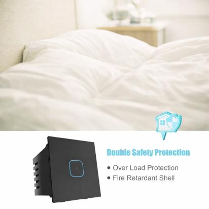 Homemate Wi-Fi Smart 1 Gang 24 Amp Touch switch by Homemate : Colours available: Black 5 2