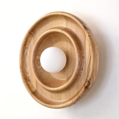 The Living Influence Discus Wall Light - White Ash 3