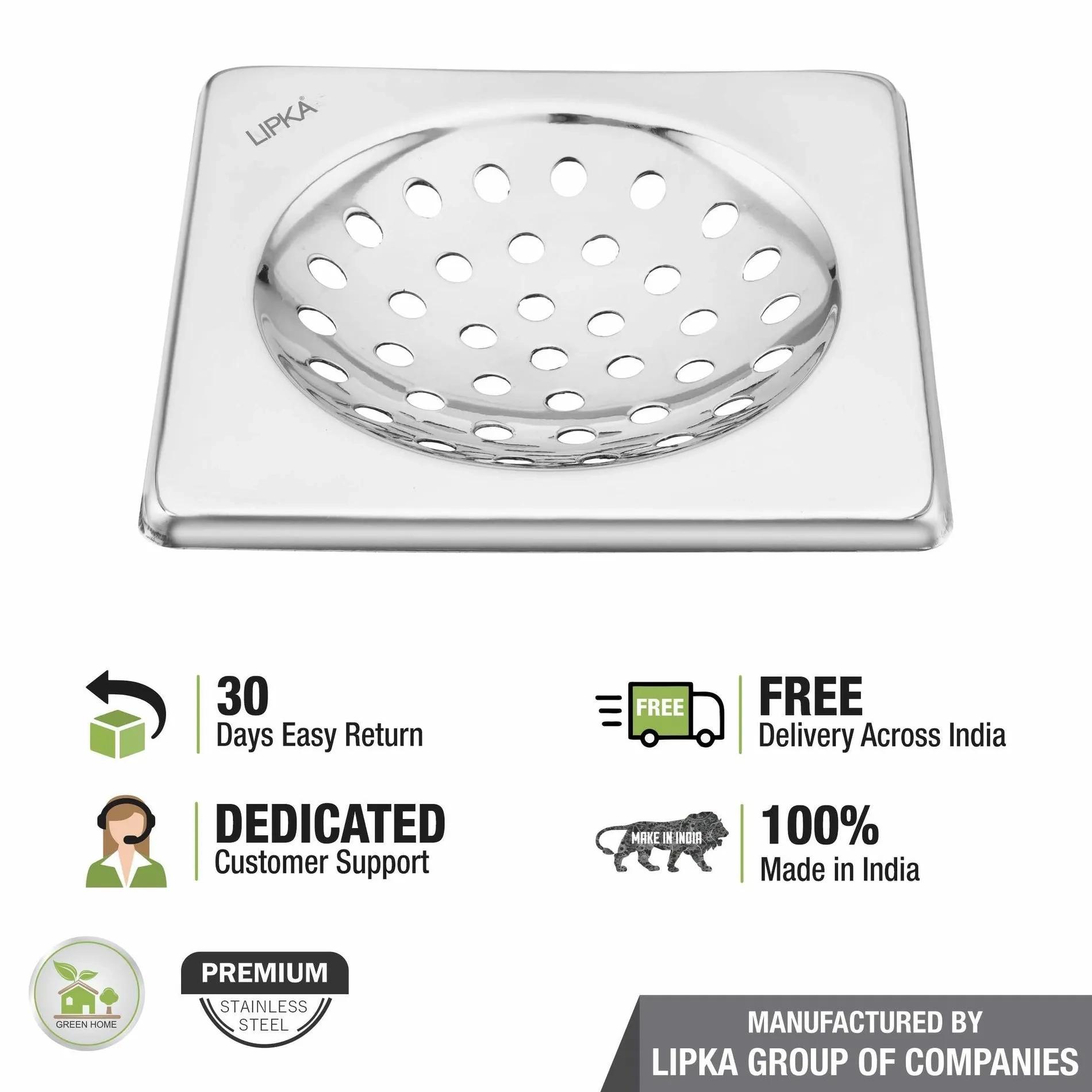 Lipka UNO Square Floor Drain (5 x 5 Inches) 4