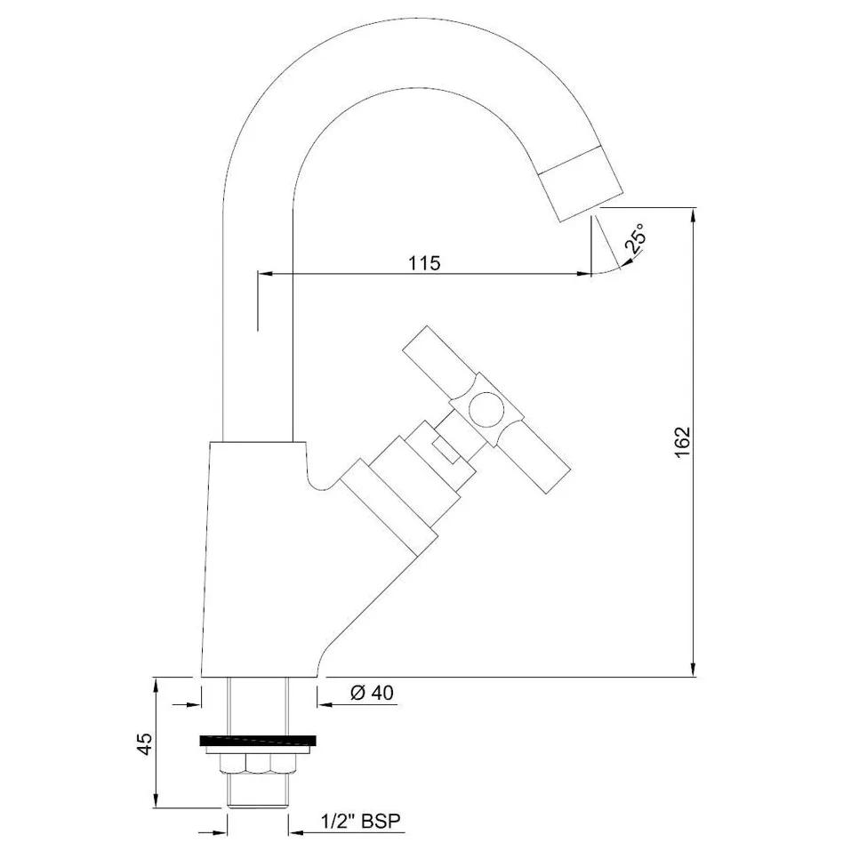 Jaquar Sink Cock Table Mounted - SOL-CHR-6359 1