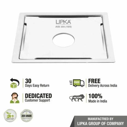 Lipka Yellow Exclusive Square Flat Cut Floor Drain (6 x 6 Inches) with Hole 3