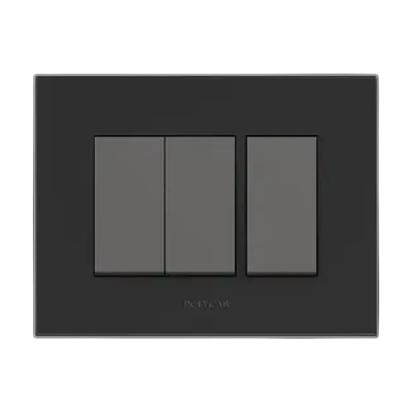 Polycab Caprina 3M Grid Frame+Cover Levana (Black) by Polycab