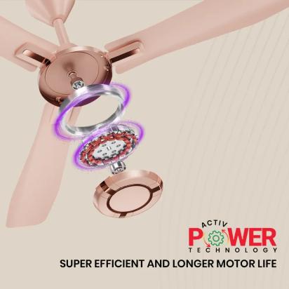 Crompton Highspeed Santos Ceiling Fan - Rose Gold by Crompton : Colours available: MistyRose 10 6