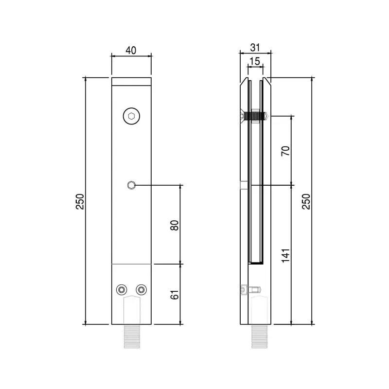 Ozone Spigot - OZRSP-SC-SP 250X40MM BM-PVD 1