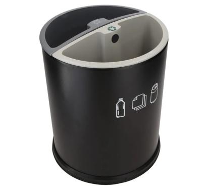Dolphy 10 ltr Black Round Room Dustbins With Two Container - DWBN0012 by Dolphy for Hotel, Resort : Colours available: Black