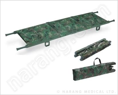 Narang Medical HF5098 : Stretcher Army Double Fold With Telescopic Lifting Handles by Narang Medical Limited : Colours available: Green