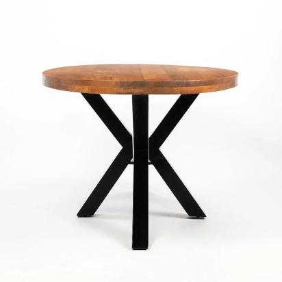 LivingShapes Xerone Wooden 6 Seater Dining Table with Iron - Brown by Living Shapes : Colours available: Brown, Black 7 5