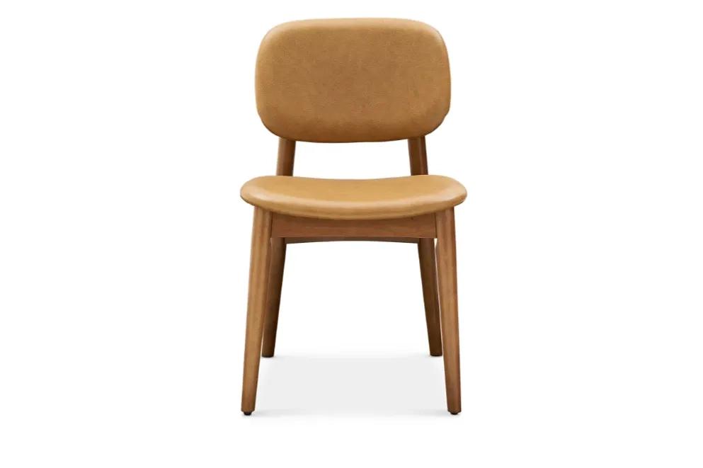 Eyedea Living Kelsey Leather Chair, Walnut Stain 2