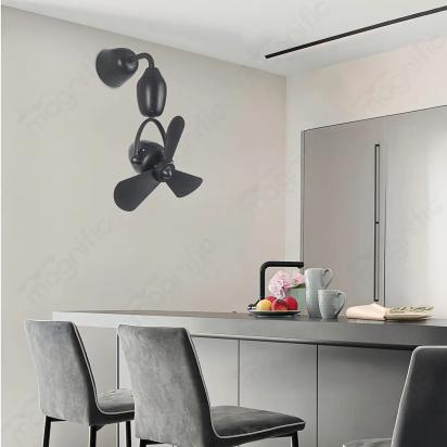 Magnific Volley – 16” Oscillating Wall and Ceiling Fan with Remote and Timer - Matte Black by Magnific : Colours available: Black