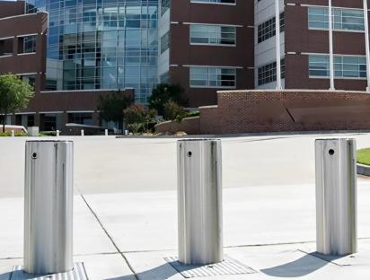 Secure K4 Crash Rated Automatic Bollards (M30) - Arjuna 400 (SAB 400) by Secure : Colours available: Silver