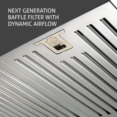 Glen Electric Kitchen Chimney, Pyramid Shape Baffle Filters 90cm 1250 m3/h - Black (6054 BL 90) 5