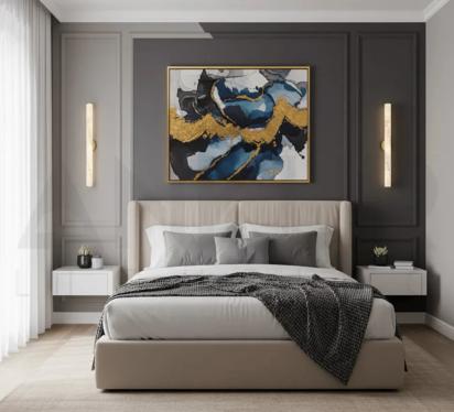Ankur Vitric Modern Minimilist Desin Metal and Alabaster Based Wall Light by Ankur : Colours available: Gold 5 5