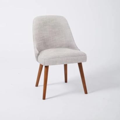 Asian Arts Modern Upholstered Dining Chair with Wooden Legs | Asian Arts by Asian Arts : Colours available: LightGray 2 3