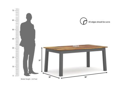 Urbanwood Alto 6-Seater Dining Table (Lite Honey Finish) 3