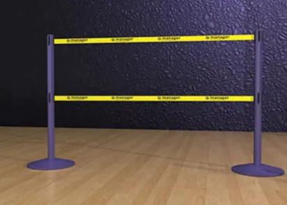 Q-Manager Double Belt Retractable Post 2