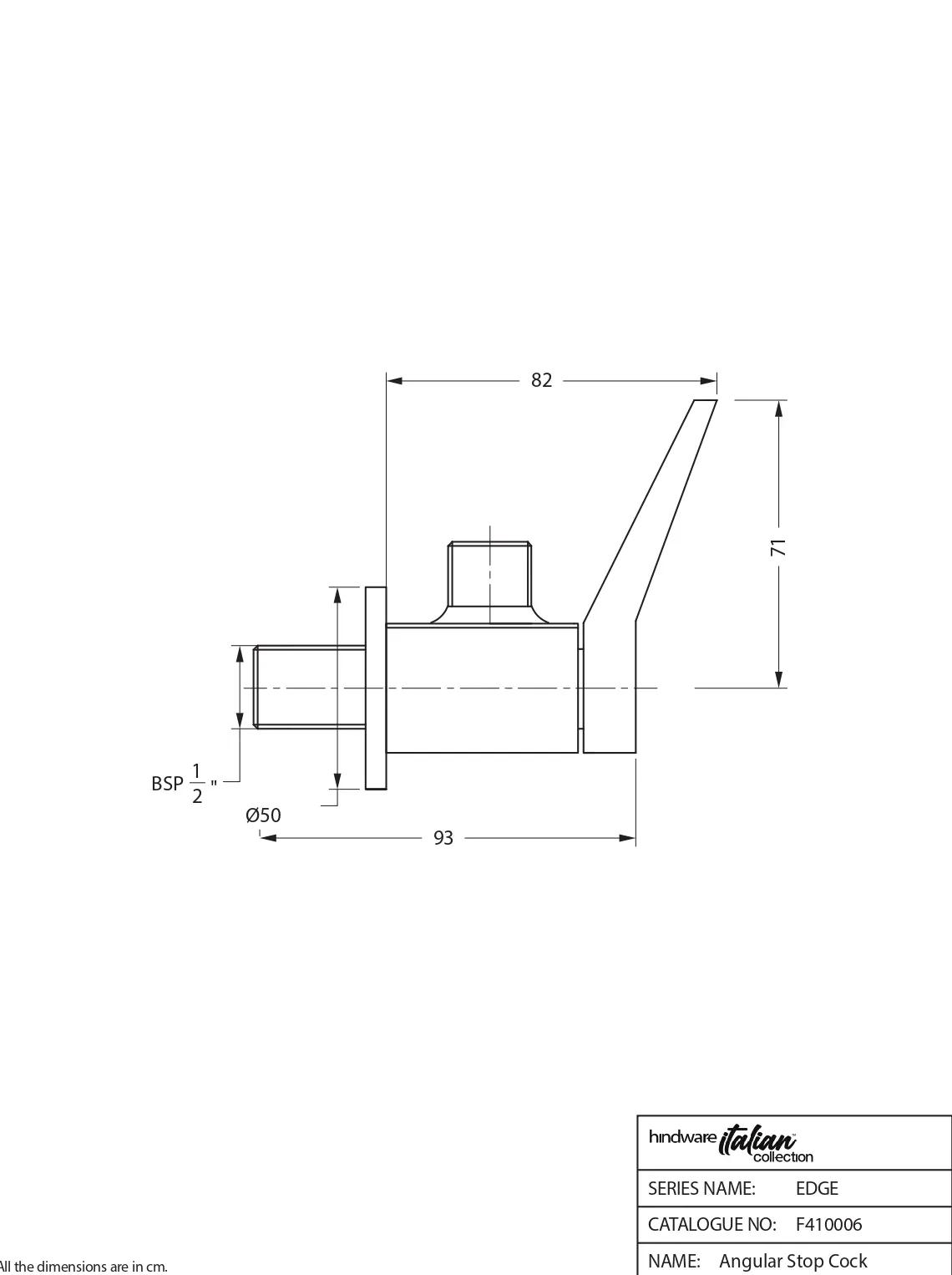 Hindware Angular Stop Cock With Wall Flange In Rose Gold F410006RGD 1