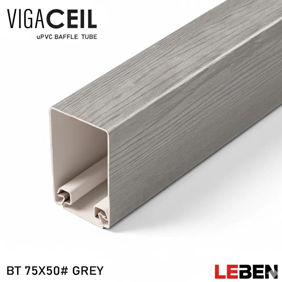 Leben VigaCEIL-uPVC-Baffle Tube-Grey -Tube+Track
