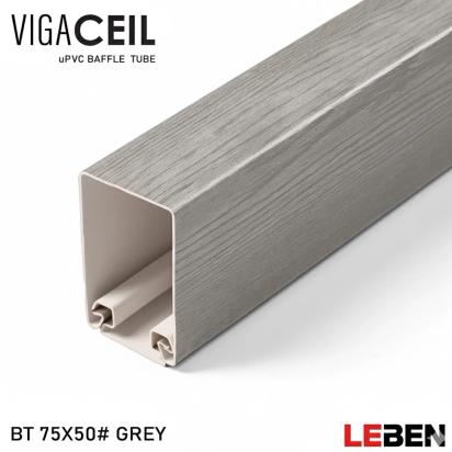 Leben VigaCEIL-uPVC-Baffle Tube-Grey -Tube+Track by Leben for Walls, Interior : Colours available: Gray