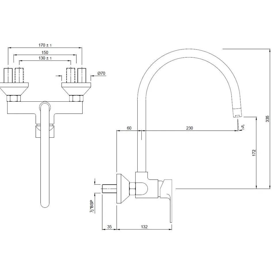 Jaquar Single Lever Sink Mixer - Black Chrome - VGP-BCH-81165 1