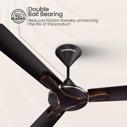 Crompton High Speed Gianna | Star Rated Ceiling Fan - Roast Brown by Crompton : Colours available: WoodyBrown 11 3