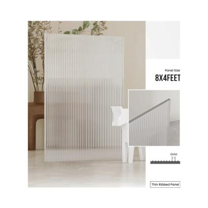 Frikly FlutoGlass 4 Mm Fluted Glass Acrylic 8 Feet X 4 Feet | Clear Fluted No 1 by Frikly for Office, Partition, Cabinet, Wardrobe, Lobby, Shower Enclosure, Furniture, Retail, Reception Area 2 2