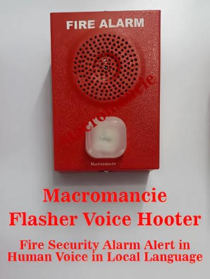 Macromancie Flasher Voice Hooter for Conventional / Addressable / Wireless Fire Alarm System with Voice Alert Sounder by Macromancie : Colours available: Red