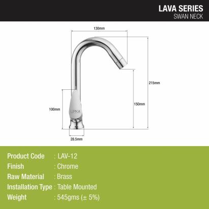Lipka Lava Swan Neck with Swivel Spout (12 Inches) Brass Faucet 1