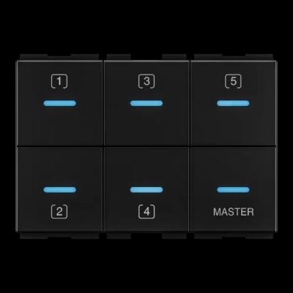 GM Modular Touch - 5 Switch AA 3 208-Electric Grey by GM Modular : Colours available: DarkSlateGray
