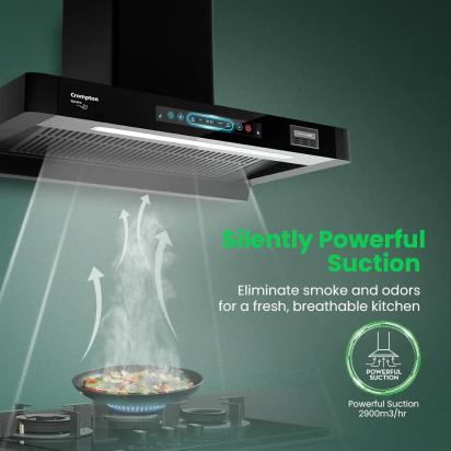Crompton Sylvaire (Box) Chimney | Filterless 90CM by Crompton : Colours available: Black 12 2