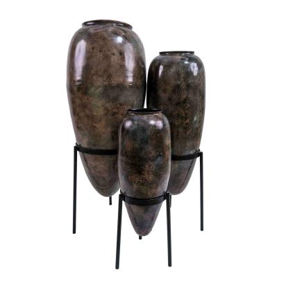 Beruru Hilda Metal Planter With Stand - Medium by Beruru for Indoor : Colours available: Brown