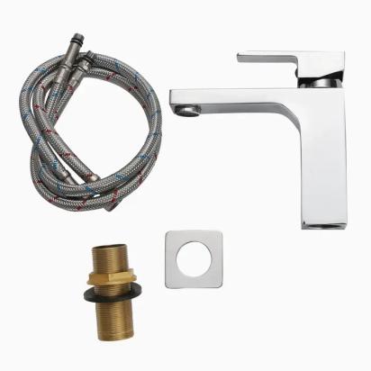 Gravity Single Lever Basin Mixer 35mm One Piece Brass Faucet/Basin Tap For Bathroom - Chrome by Gravity Bath : Colours available: Chrome 4 4