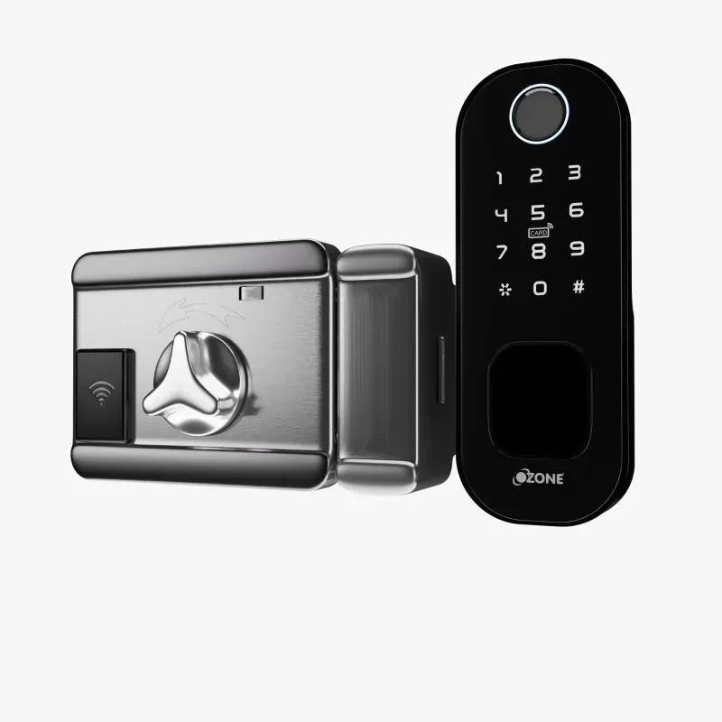 Ozone Smart Wi-Fi Rim Lock for Wooden & Metal Doors - Black