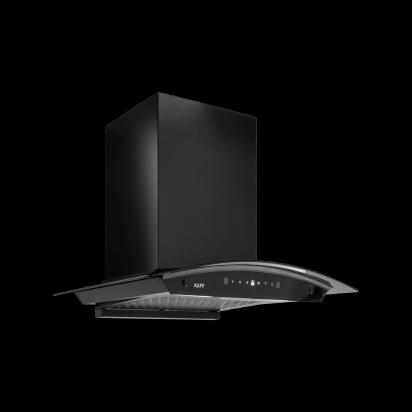 Kaff MAINZ DHC 60/75/90 Kitchen Chimney, Black Glass And Digital Display (60 cm) by Kaff : Colours available: Black 2 2