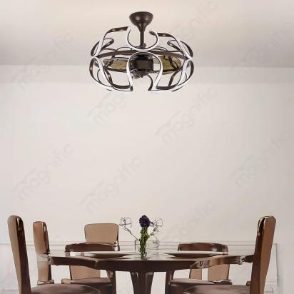 Magnific Flora – 22″ Designer Chandelier Fan with LED Light - Dark Brown by Magnific : Colours available: WoodyBrown