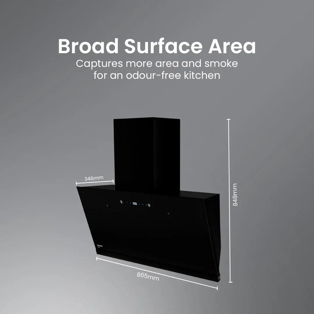 Crompton Eliteo Inclined Filterless Chimney 90cm 4