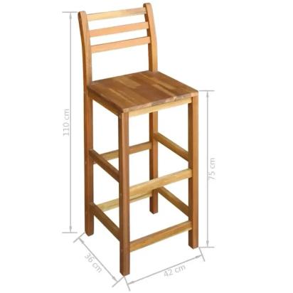 GKW Dining Set: Person Bar Height Acacia Solid Wood Dining Set by Studio GKW : Colours available: Tan 8 4