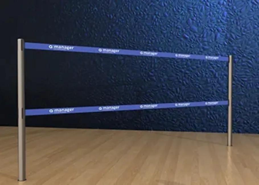 Q-Manager Double Belt Post - Floor Socket 3